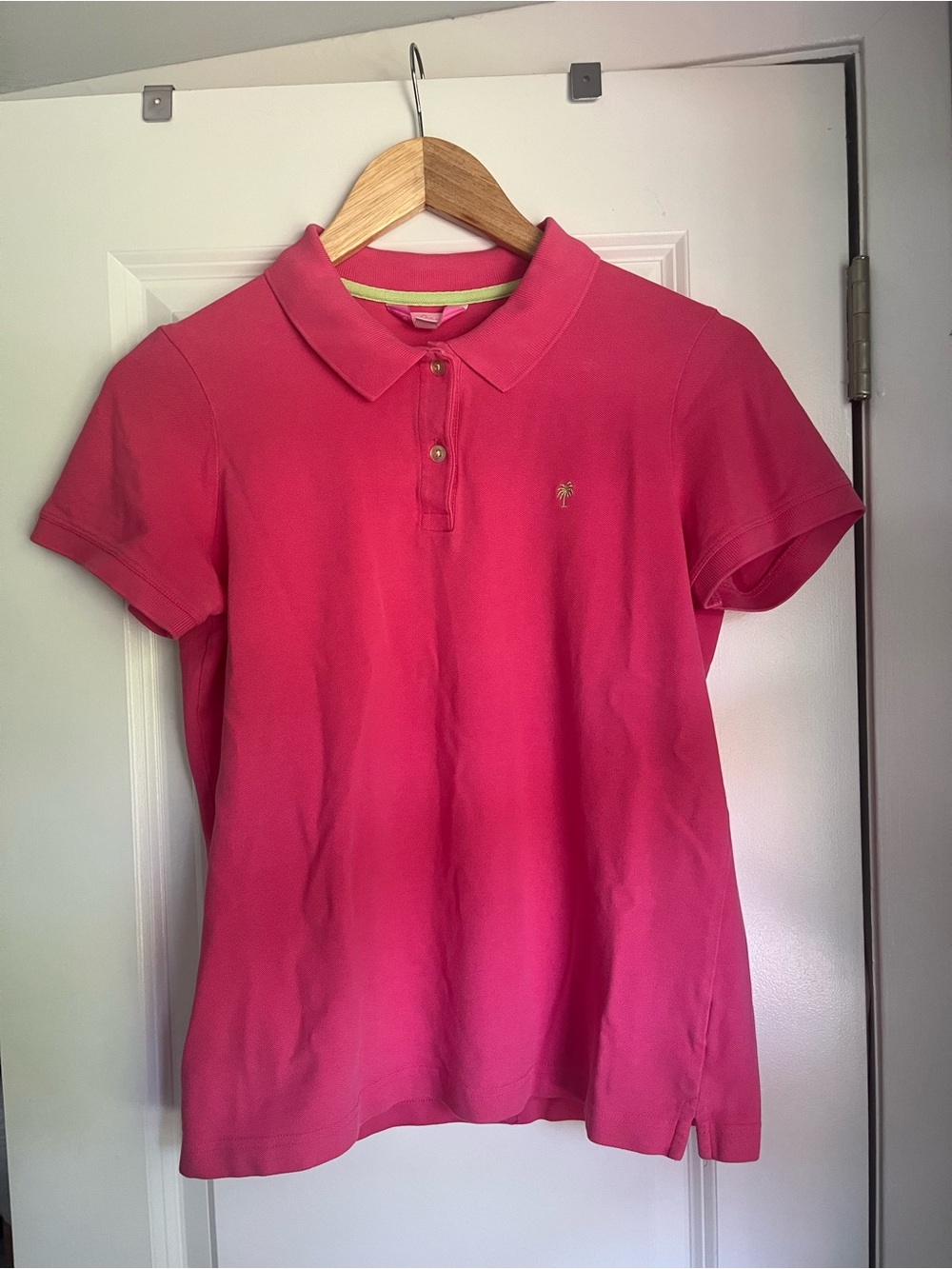 Lilly Pulitzer Bright Pink Short Sleeve Polo Shirt